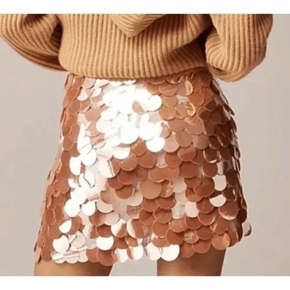 J. Crew Collection Collection circle-sequin mini skirt size 4 NWT - Flaw
